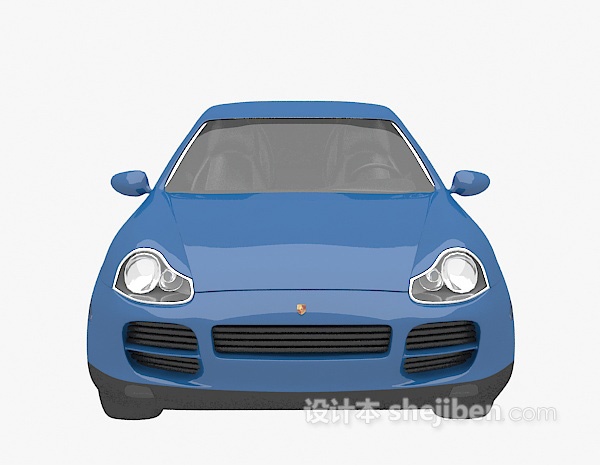 蓝色私家车3d模型下载
