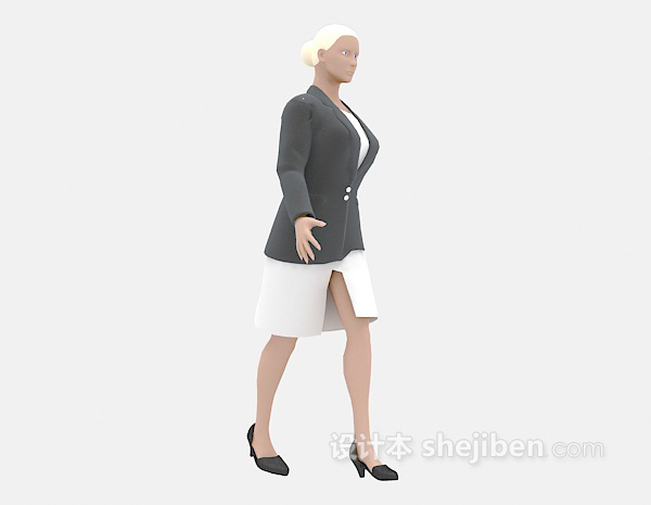 现代风格职业装女士3d模型下载
