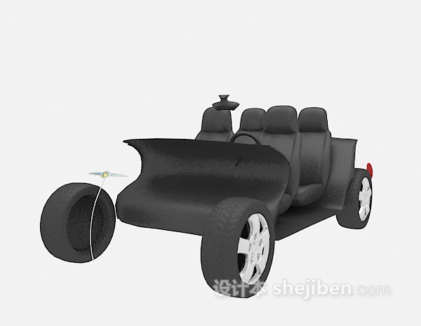 免费黑色运输车3d模型下载
