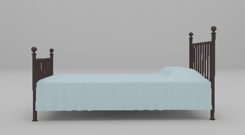现代风格简易单人床max床3d模型下载