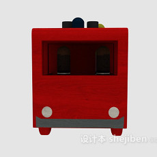 红色儿童玩具车3d模型下载