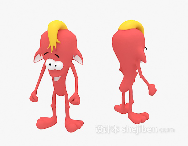红色儿童动物玩具3d模型下载
