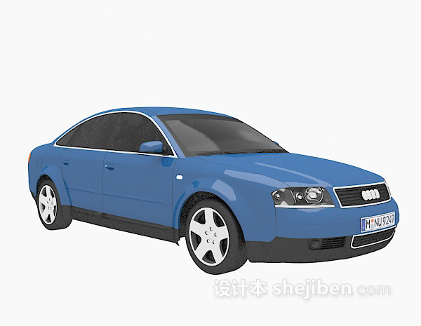 设计本蓝色车车3d模型下载
