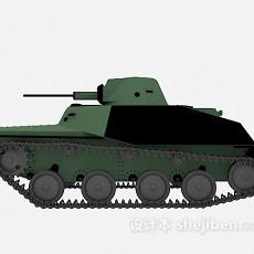 绿色坦克3d模型下载