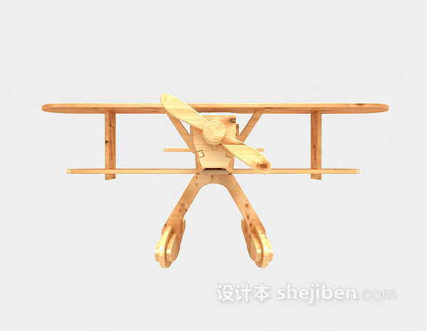 现代风格木质飞机玩具3d模型下载