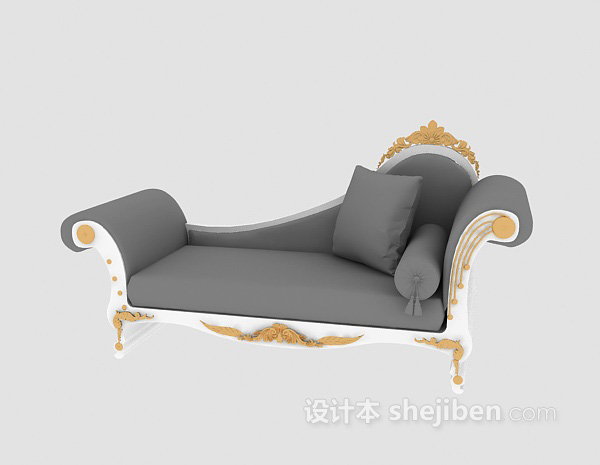 欧式风格双人沙发3d模型下载