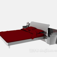 双人床具3d模型下载