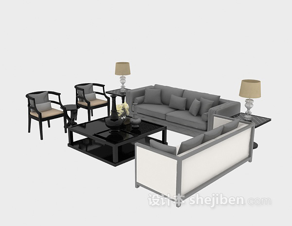 家居沙发3d模型下载