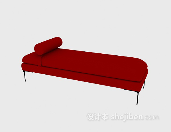 现代风格软皮躺椅3d模型下载