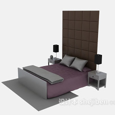 现代家具床免费3d模型下载