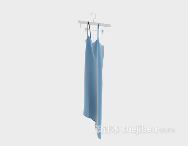 免费蓝色吊带衣3d模型下载