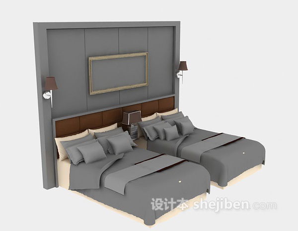 单人床具3d模型下载
