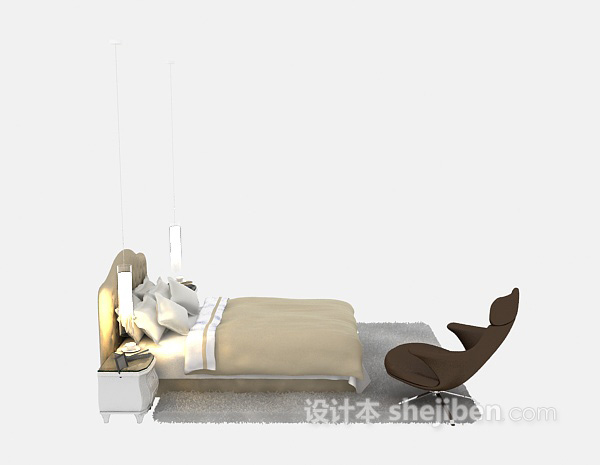 家具床3d模型下载
