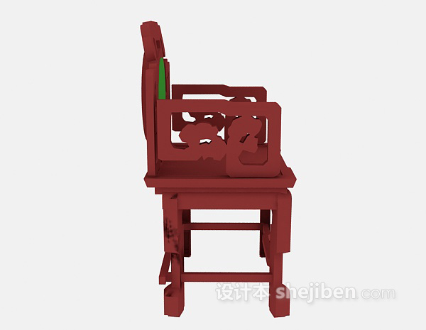 木质中式椅子3d模型下载