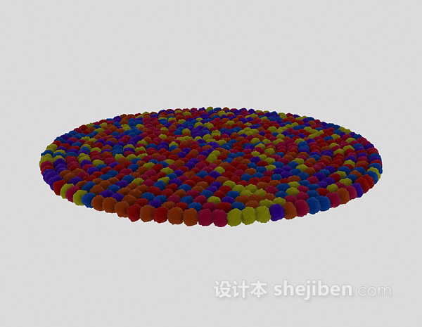 圆形彩色地毯3d模型下载