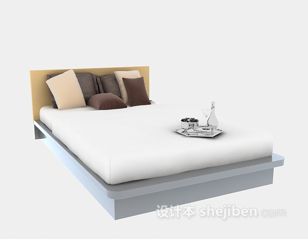 双人床3d模型免费下载