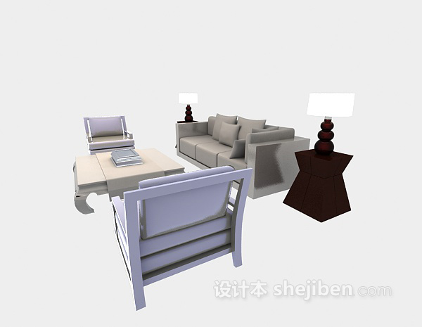 现代客厅沙发3d模型