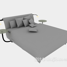 现代床3d模型下载