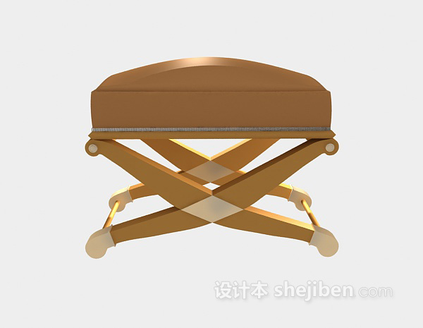 欧式沙发凳3d模型下载