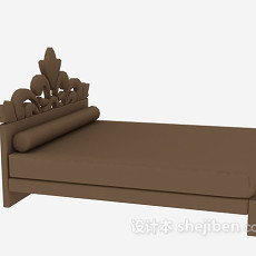 现代家具实木床3d模型下载