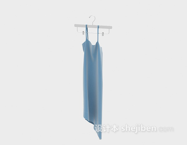 现代风格蓝色吊带衣3d模型下载