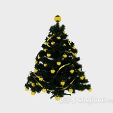 黄色圣诞树3d模型下载