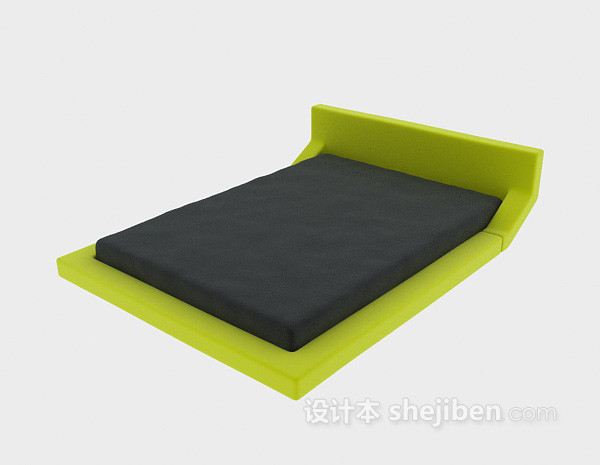 绿色床垫床3d模型下载