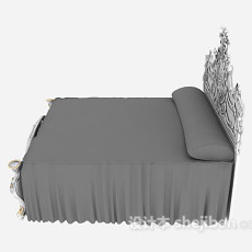 欧式木质家具床3d模型下载