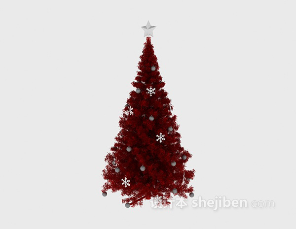 现代风格红色圣诞树3d模型下载