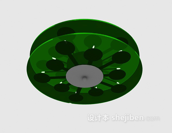 现代风格绿色顶灯3d模型下载