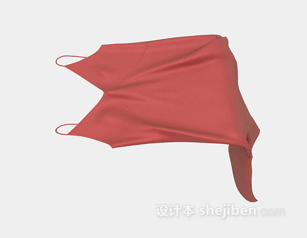 免费红色吊带裙3d模型下载
