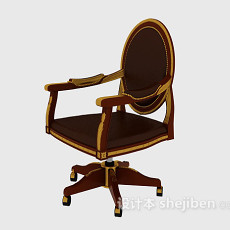 木质办公椅3d模型下载