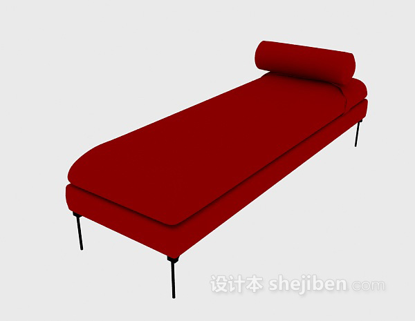 软皮躺椅3d模型下载