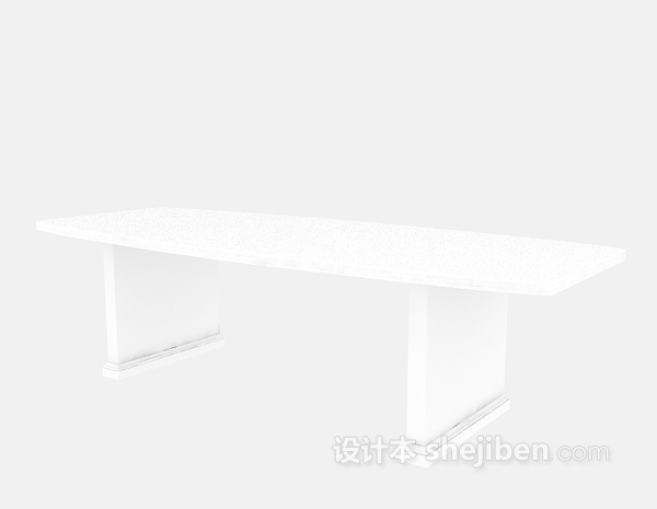 白色长凳3d模型下载