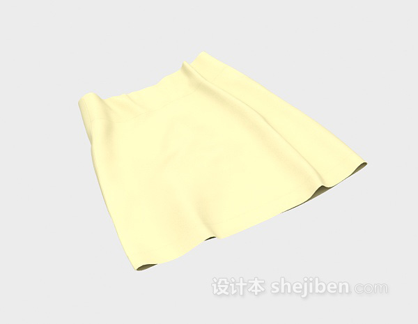 现代风格黄色短裙3d模型下载