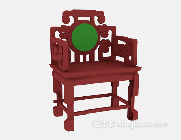 中式风格木质中式椅子3d模型下载