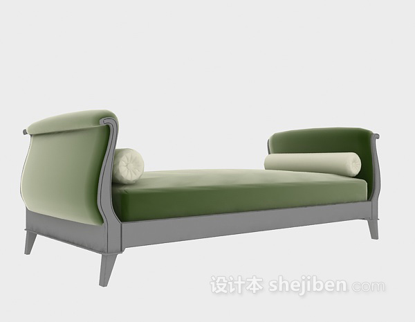 双人木质沙发3d模型下载