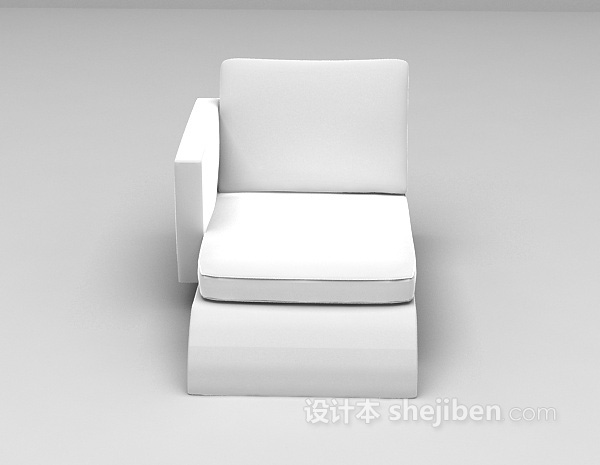 免费白色休闲躺椅3d模型下载