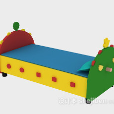 可爱实木儿童床3d模型下载