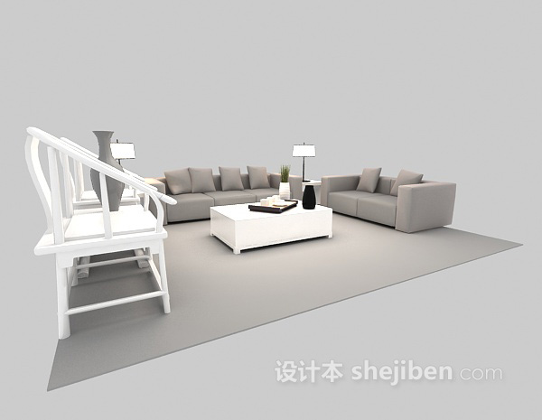 现代组合沙发模型下载