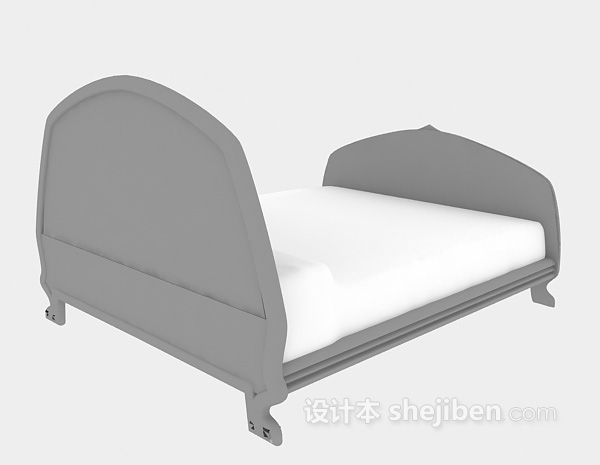 实木儿童床3d模型下载