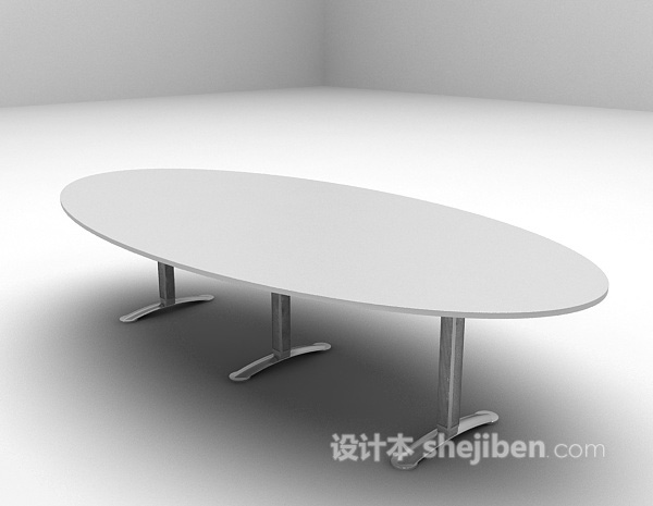 椭圆会议桌3d模型下载