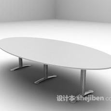 椭圆会议桌3d模型下载