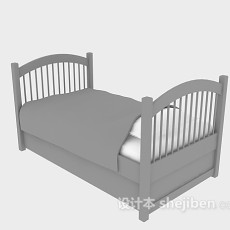 儿童实木床3d模型下载