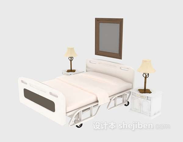 医院病床3d模型下载