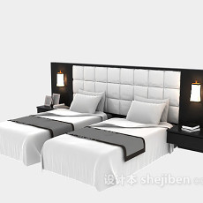 酒店单人床欣赏3d模型下载