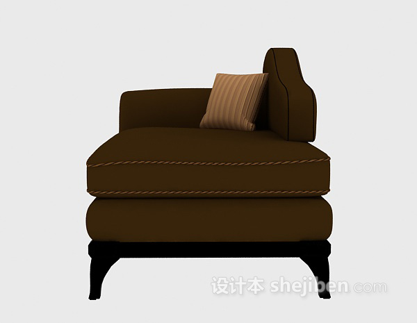 棕色单人沙发3d模型
