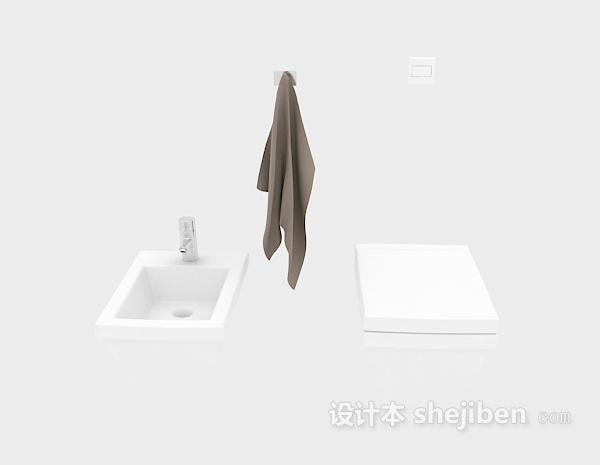 现代风格洗手池卫浴小件3d模型下载