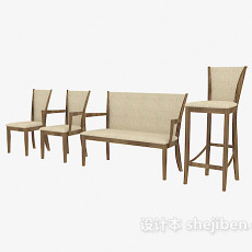 木质家居椅集合3d模型下载