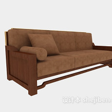 多人中式沙发3d模型下载